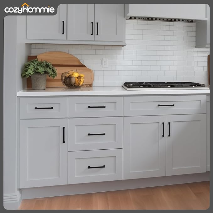 Shaker Style Grey RTA Base Drawer Cabinet by Solid Wood for Kitchen, Bathroom, Bedroom or Office with 3 Drawers and Soft Close (30" W x 24" Depth x 34-1/2" H)