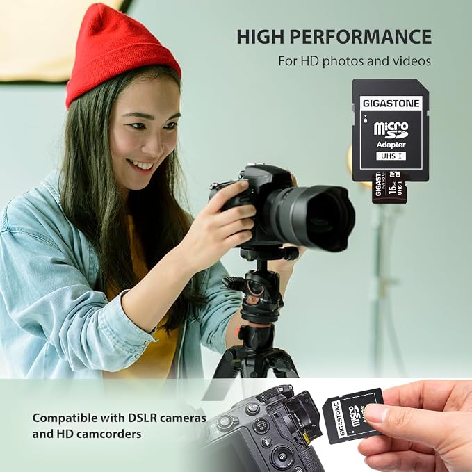 GIGASTONE 16GB Micro SD Card 5-Pack, FHD Video, Surveillance Security Cam - Image 3