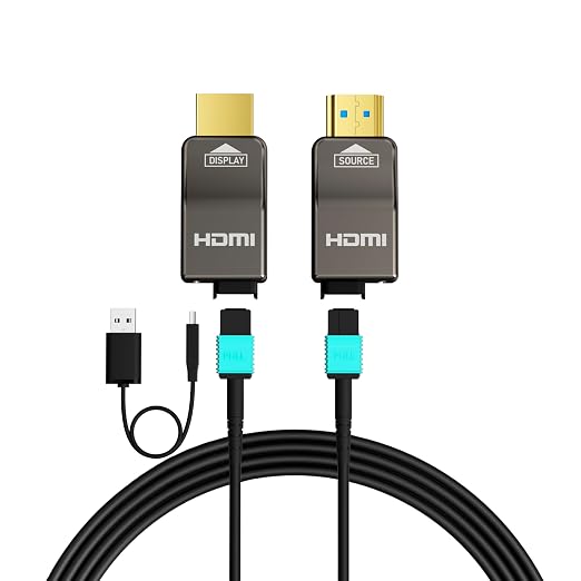 RUIPRO 8K Detachable Full Fiber Optic Armored HDMI 2.1 Cable 130FT, Ultra High by RUIPRO-ProfessionalQualityVideoandAudioYouCanSeeandHear