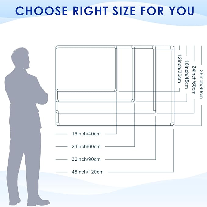 Felt Bulletin Big Vision Pin Board Notice Booard Wall-Mount Organization for Photo Message Velcro,Blue,48x36inches