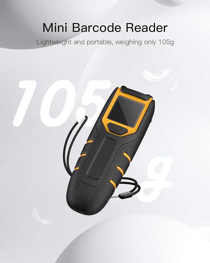 Inateck Barcode Scanner Wireless,Portable Bluetooth Barcode Scanner with Screen,1D 2D QR Code Scanner Kabellos 2.4GHz,Handscanner with APP and SDK, BCST-47