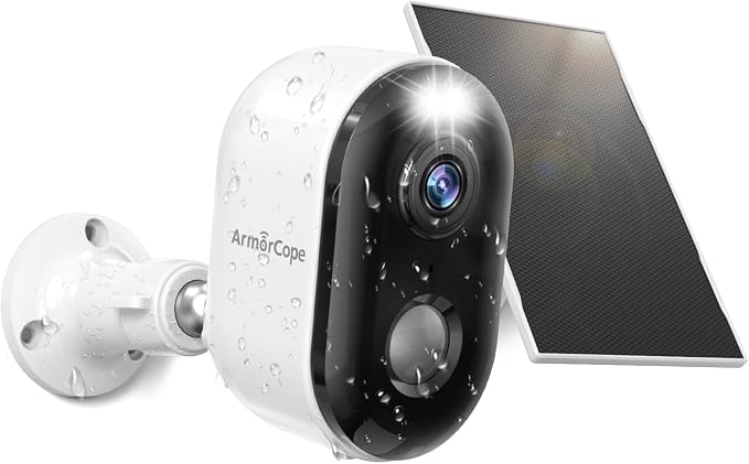 Security Cameras Wireless Outdoor, Solar Battery Powered 2k Color Night Vision by Armorcope
