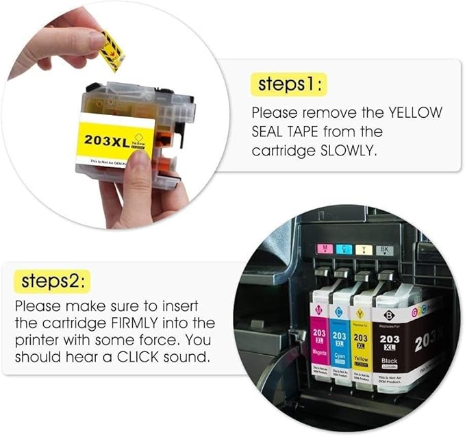 LC203 Ink Cartridge Replacement for Brother LC203XL LC201 XL to Use with Brother MFC-J480DW MFC-J880DW MFC-J4420DW MFC-J680DW MFC-J885DW Printer, 12 Pack