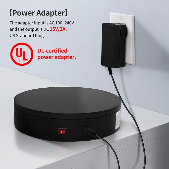 15.8In Remote Large Motorized electric turntable Rotating platform Photography - Image 9