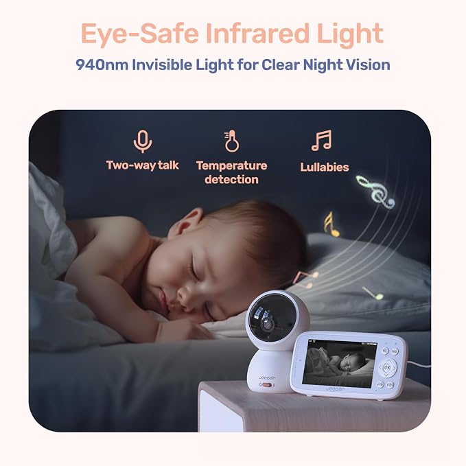 1080P WiFi Baby Monitor with 2 Camera and Audio, Pan-Tilt-Zoom Video Camera - Image 7
