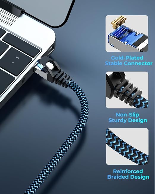 Cat8 Ethernet Cable 3 ft 2 Pack, High Speed 40Gbps 2000MHz, Compatible - Image 6