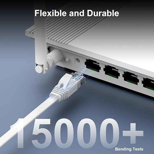 Cat 6 Ethernet Cable 60 ft, Indoor&Outdoor, High Speed 10Gbps Flat Internet - Image 6