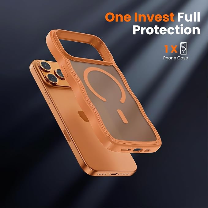 toushion for iPhone 17 Pro Max Case Cute Orange, Fits MagSafe, Matte Skin - Image 3