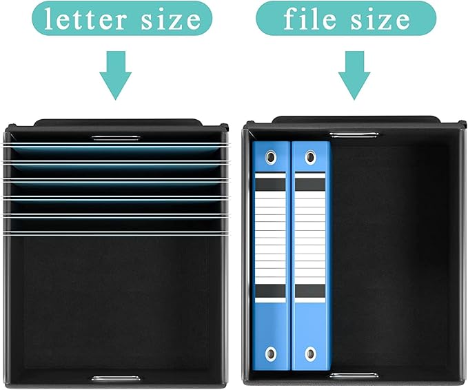 Huolewa Upgraded File Organizer Boxes with Lids, Linen Hanging Filing & Storage Boxes with Plastic Slides for Office/Decor/Hom, Universal Hanging Filing Organization Boxes for Letter/Legal Folder