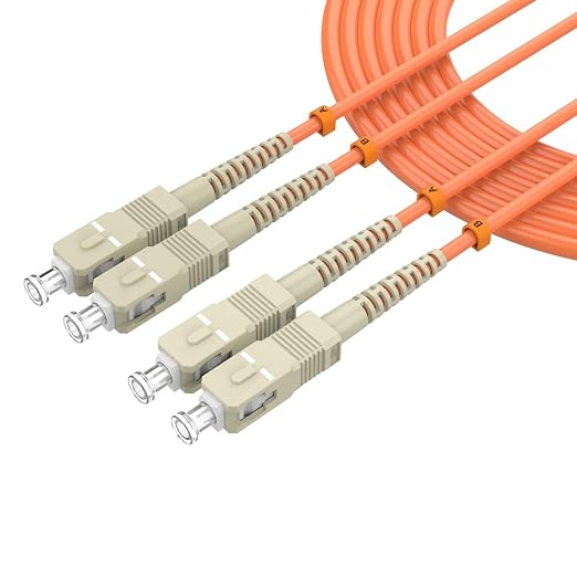 OM1 SC/UPC to SC/UPC Fiber Patch Cable 0.6M/1.96FT Multimode Duplex 62.5/125μm by lidkew