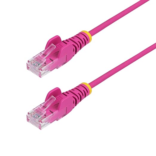 StarTech.com 25ft Pink Slim CAT6 Ethernet Cable, Snagless RJ45, 28AWG Pure Bare by StarTech
