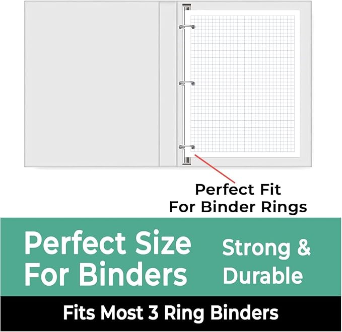 7200 Sheets Graph Paper Bulk, 48 Pack, Bulk Loose Leaf Paper, 4x4, 8" x 10.5", Bulk Grid Paper, Thick Graphing Paper, Fights Ink Bleed, 3 Hole Punched, Quad Ruled Sheets, Bulk School Supplies