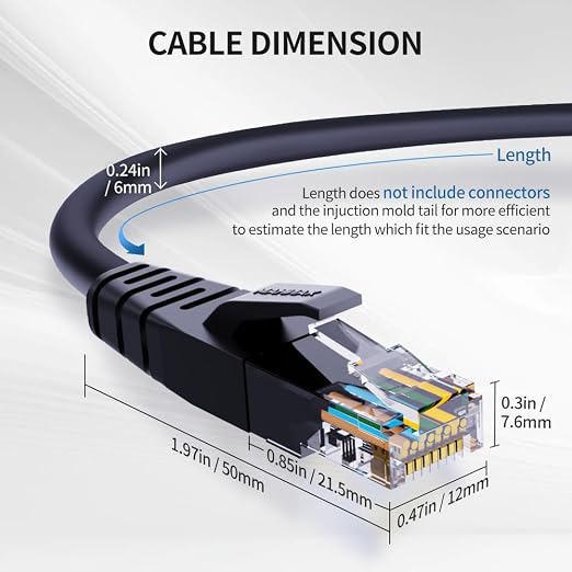 Cat 6 Ethernet Cable 1 ft Network RJ45 Unshielded Cat6 Patch Cable Internet - Image 7