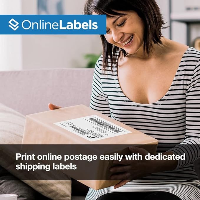 8.5 x 5.5 Half-Sheet Shipping Labels - Permanent, White Matte - for FBA, FedEx, UPS - Pack of 50 Labels, 25 Sheets - Inkjet/Laser Printers - Online Labels