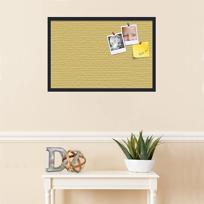 PinPix 30x20 Inch Cork Bulletin Board. This Decorative Framed Pin Board Comes with Honey Pastel Design and a Satin Black Frame. Ideal for Home Office Decor or Message Board (PinPix-1810)