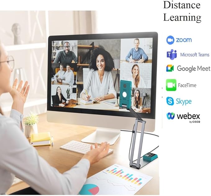 IRIScan Visualizer Webcam Document Camera v7:4K UltraHD-13MP,4in1,Free Readiris PDF OCR,visualizer,Scanner A3,Portable Scanner,Web Conferencing,Distance Learning,AI Micro,Led,USB,WinMac