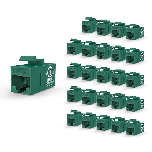 VCE UL-Listed CAT6 Keystone Coupler 25-Pack, Ethernet Coupler Female to Female by VCE