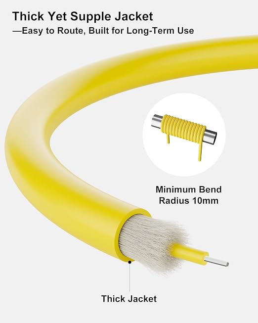 6 Pack 1M OS2 LC to LC Fiber Patch Cable, Individually Tested, LSZH Single Mode - Image 3