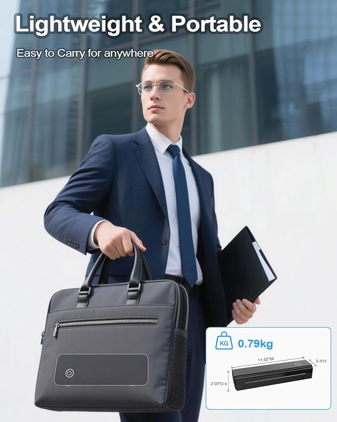 Portable Printers Wireless for Travel, Inkless Mobile Printer Work - Image 2