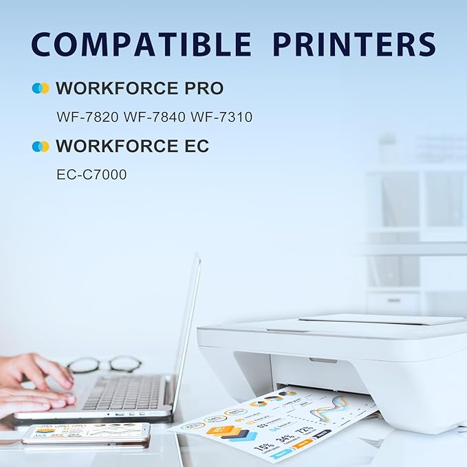 myCartridge 812XL Ink Cartridge Combo Pack Remanufactured for Epson 812 Ink Cartridges for Epson WF-7840 Ink Cartridges for Workforce Pro WF-7820 WF-7840 EC-C7000 Printer,4 Pack(BK/C/M/Y)