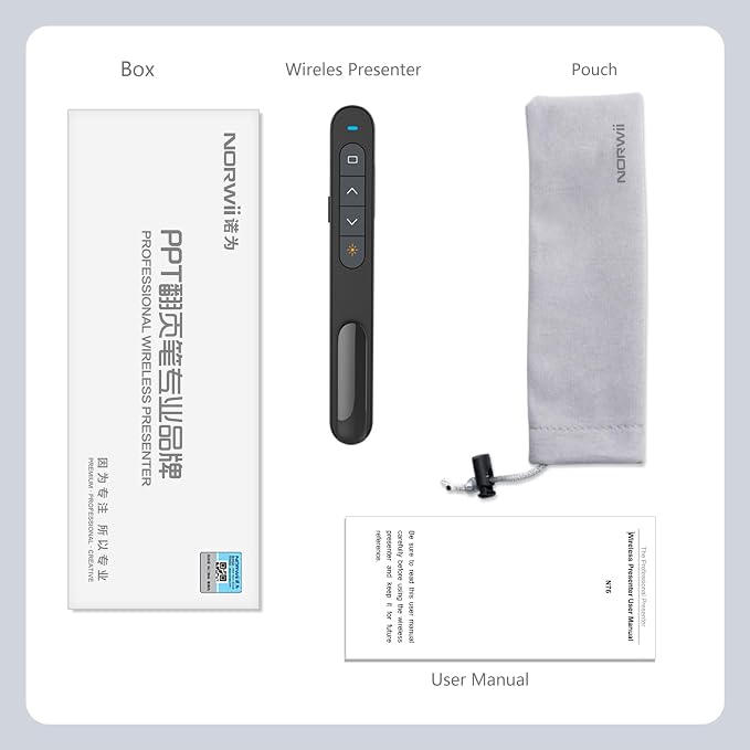Norwii N76 Rechargeable Presentation clicker, Long Range Presentation Remote - Image 9