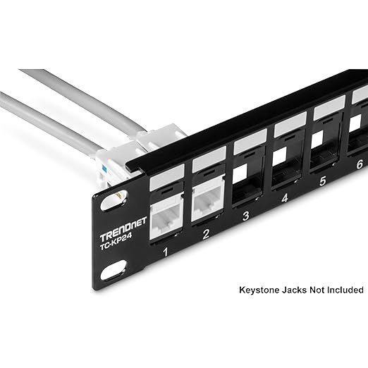 TRENDnet 24-Port Blank Keystone 1U Patch Panels, 1U 19" Metal Rackmount Housing - Image 5