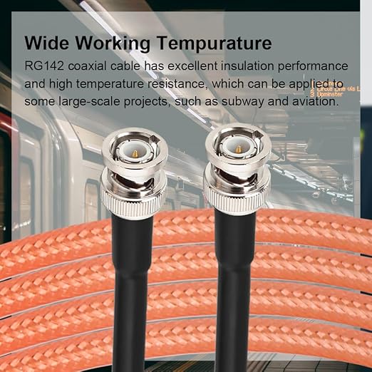 MOOKEERF RG142 BNC Male to BNC Male Coaxial Cable 2FT 2PCS 50 ohm Ultra Low Loss - Image 4