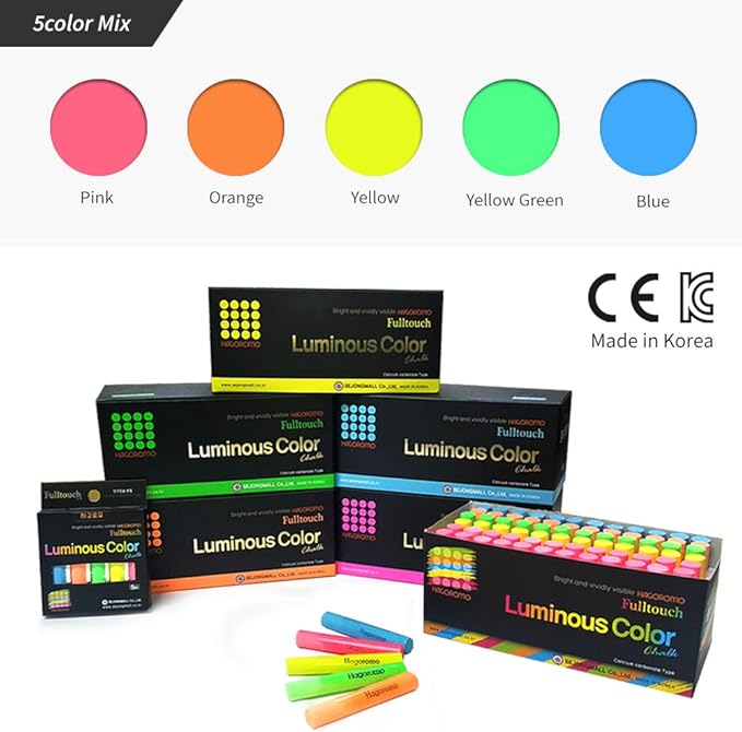 Hagoromo Fulltouch Luminous Chalk 1 Box [5 Color Mix/5 Pcs]