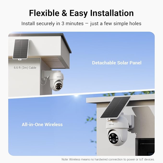 ANSQUE Security Cameras Wireless Outdoor Home System, 4 Camera Kit, No - Image 5
