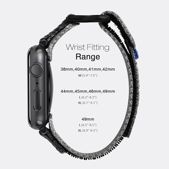 Nereides Compatible with Apple Watch Band Ultra 3/2/1, Nylon Sports Strap with - Image 5
