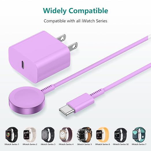 2Pack for Apple Watch Charger Cable, Magnetic Fast Charger to USB-C Cable 3FT - Image 6