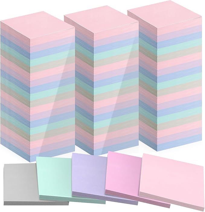 Fainne 120 Pack Sticky Notes Bulk Back to School Supplies Self Stick Note Pads Paper Memo for Office First Day of School Student Teacher Essentials (3x3 Inch,Cute Color)