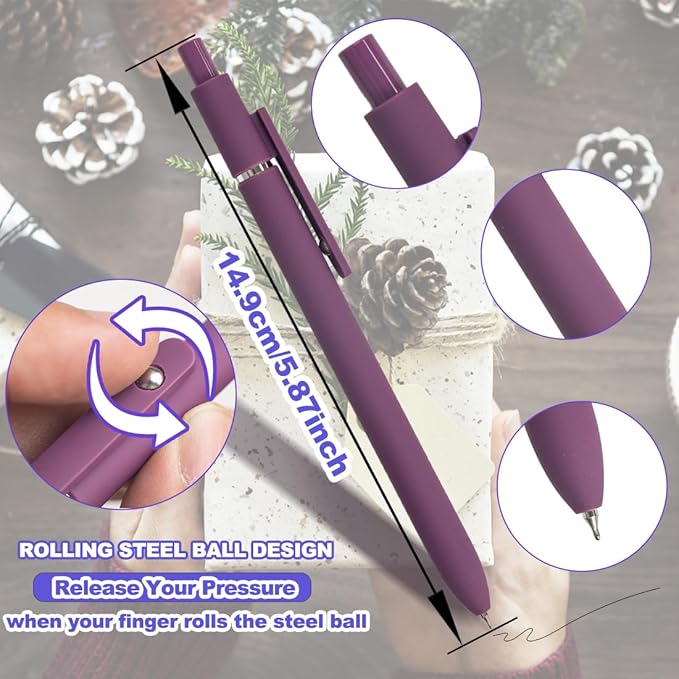 ELANE 5 Pcs Colorful Gel Pens,0.5mm Fine Point Quick Dry Black Ink Pen for Journaling Note Taking Writing, High-End Series Pens for Gifts for Doctor Nurse Teacher Students(vintage)