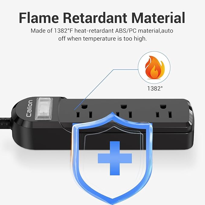 IPX6 Outdoor Power Strip Weatherproof, Waterproof Surge Protector with 3 Wide Outlet 3FT Extension Cord, Wall Mountable for Outside Decorations and More UL Listed(Black)