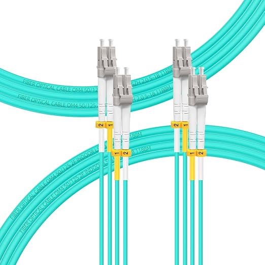 FLYPROFiber- 50M-2Pack LC to LC Fiber Patch Cable OM4 Multimode, MM Multi Mode by FLYPROFiber