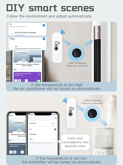 Zigbee Temperature and Humidity Sensor, 4 Pack, Smart Home Compatible, Zigbee - Image 4