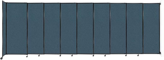 Wall-Mounted Sliding StraightWall Room Divider | Adjustable Widths | Locking Wheels | Room Separator | Up to 19'9" Wide x 6'10" Tall Caribbean Fabric Panels
