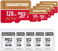 【5-Years Data Recovery】 GIGASTONE 128GB Micro SD Card 5-Pack, 4K Camera Pro by Gigastone