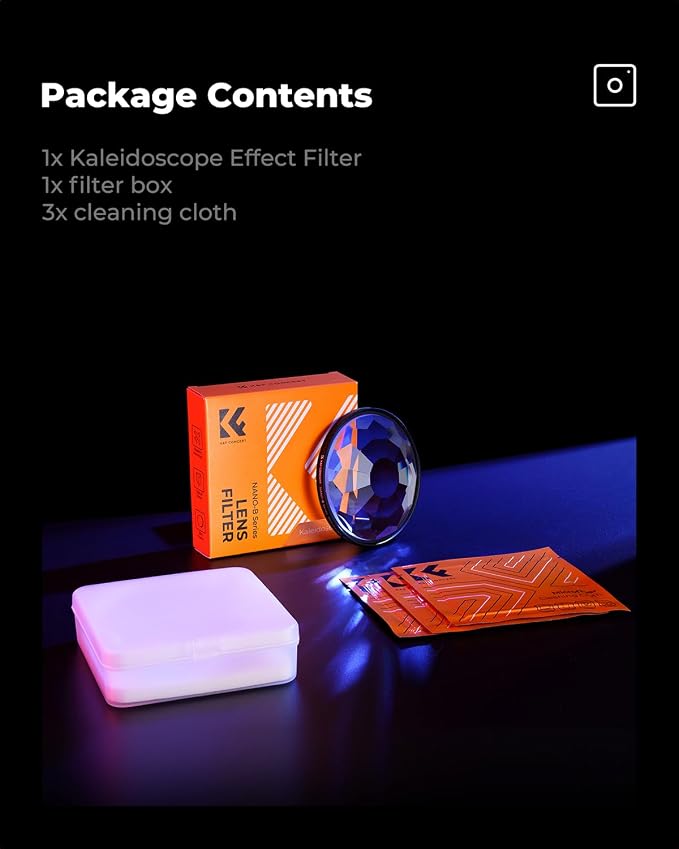 K&F CONCEPT 77mm Kaleidoscope Filter, Special Effects Filter Prism Crystal Glass - Image 7