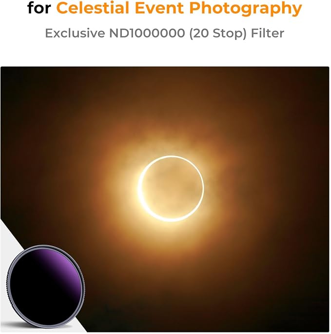 K&F CONCEPT 52mm ND1000000 ND Lens Filter Solar Eclipse Neutral Density Camera - Image 2