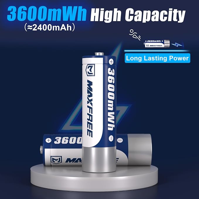 Maxfree Rechargeable AA Batteries Lithium - Image 2