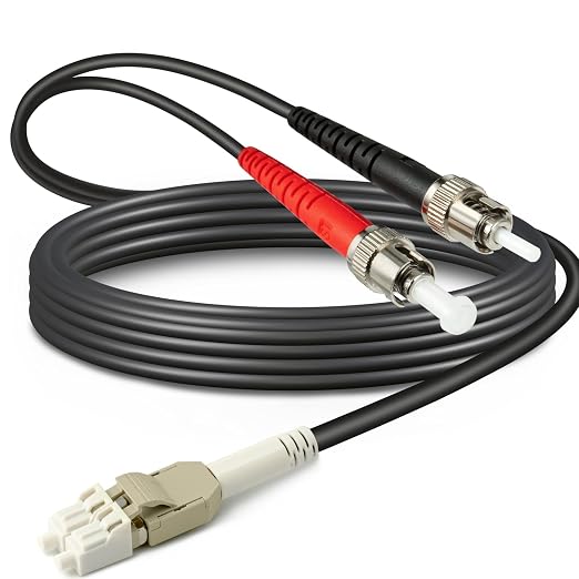 10ft / 3m Outdoor Armored OD-5mm OM1 LC to ST Fiber Cable, LC-ST Fiber Optic by Yunsufiberpro