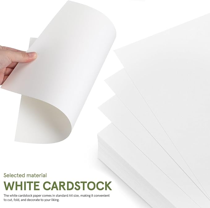 50 Sheets White Cardstock Paper 8.5 X 11 Inch, 180g a4 Printer Paper for Diy Crafts, Scrapbooking, Invitations, Decorations