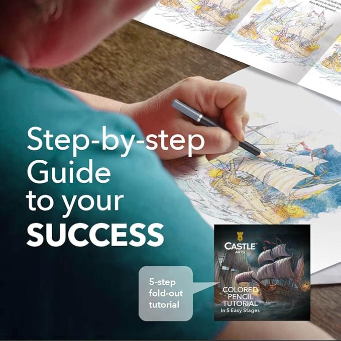 Castle Art Supplies 120 Colored Pencils with Zipper | Quality Soft Coloured Leads for Adult Artists, Professionals and Colorists | In Zipper Pouch