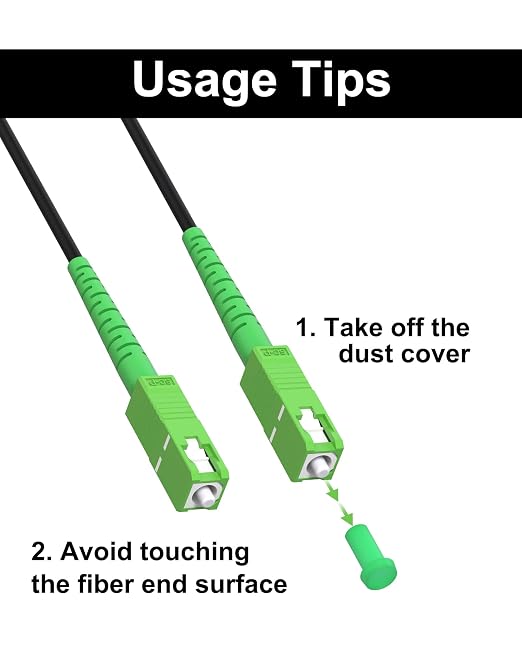 50M/164ft SC/APC Fiber Optic Internet Cable Extension, SC/APC to SC/APC Armored - Image 5