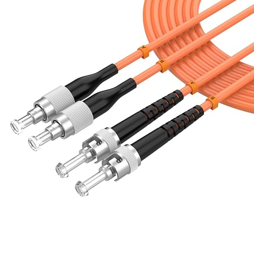 OM1 Fiber Patch Cable, FC/UPC to ST/UPC, 3M/9.8FT Multimode Duplex 62.5/125µm by lidkew