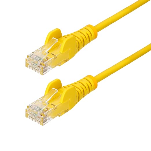 StarTech.com 2ft Yellow Slim CAT6 Ethernet Cable, Snagless RJ45, 28AWG Pure by StarTech