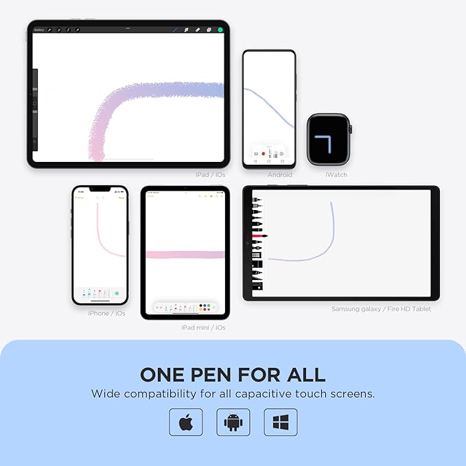 Pen for Samsung Tablet, Capacitive Disc Tip Stylus Pencil & Magnetic Cap - Image 2