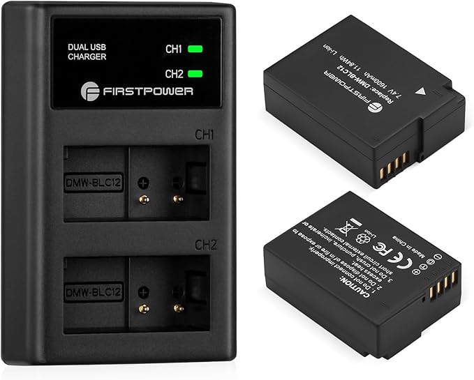 FirstPower DMW-BLC12 DMW-BLC12PP Battery and Dual Slot Charger by FirstPower