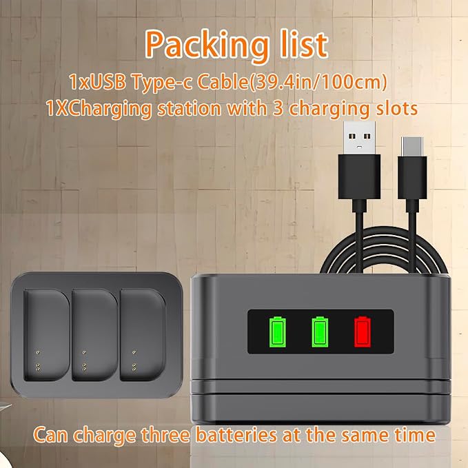 2 Pack 3-Slot Battery Charger/Charging Dock/Charging Station, Suitable - Image 6